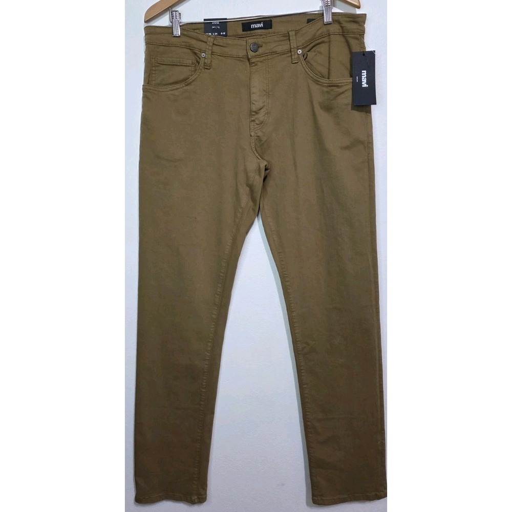 NEW Mavi Jeans Co Men Jake Mocca 36x33 Superior Denim Dark Khaki‎ Slim Leg Jeans